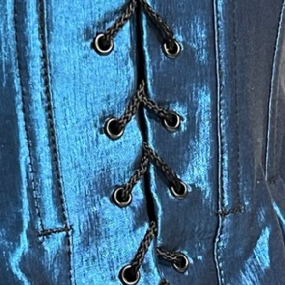 TESA CLASSIC By Escanté Jewel Tone Sapphire Blue Corset/Bustier With Peplum NWT - Picture 10 of 15